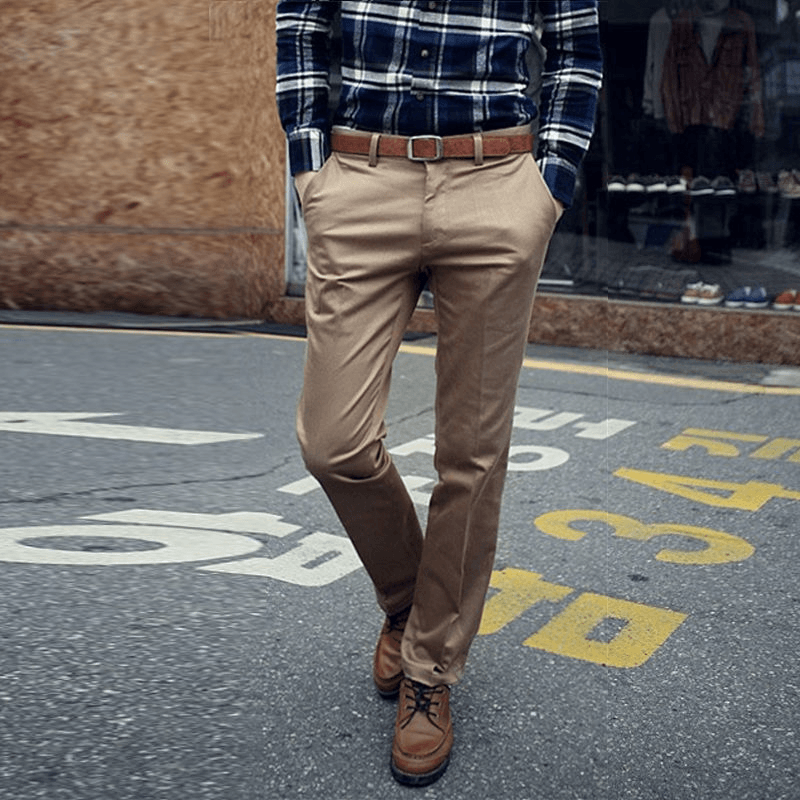 Business Casual Non Iron Solid Color Work Trousers