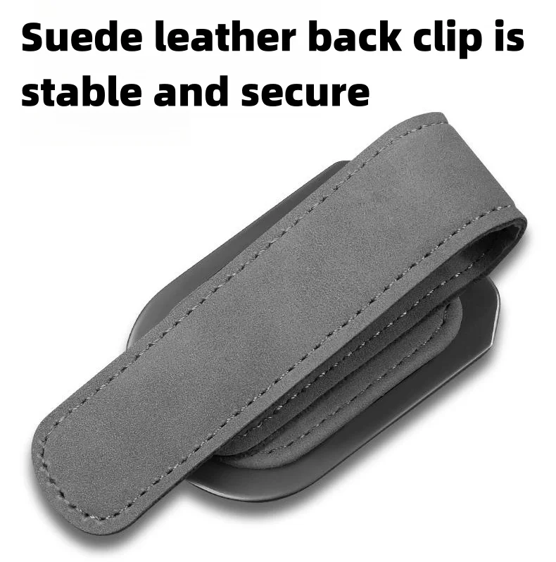 Car-mounted multi-functional suede leather glasses holder
