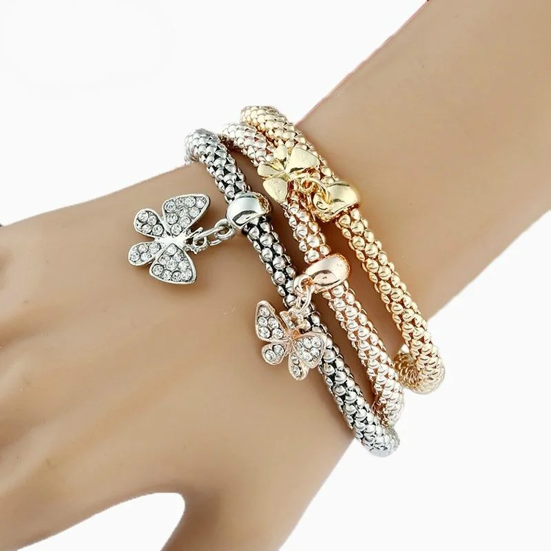 Trendy Multi Layer Bracelet with Rhinestones