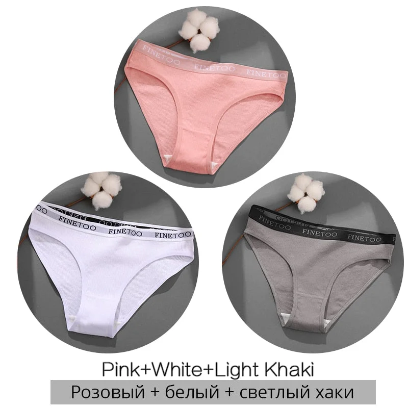 FINETOO Cotton Underwear Women M-XL Panties Fashion V Waist Underpants Low-rise Women's Briefs Soft Panty Comfortable Lingerie