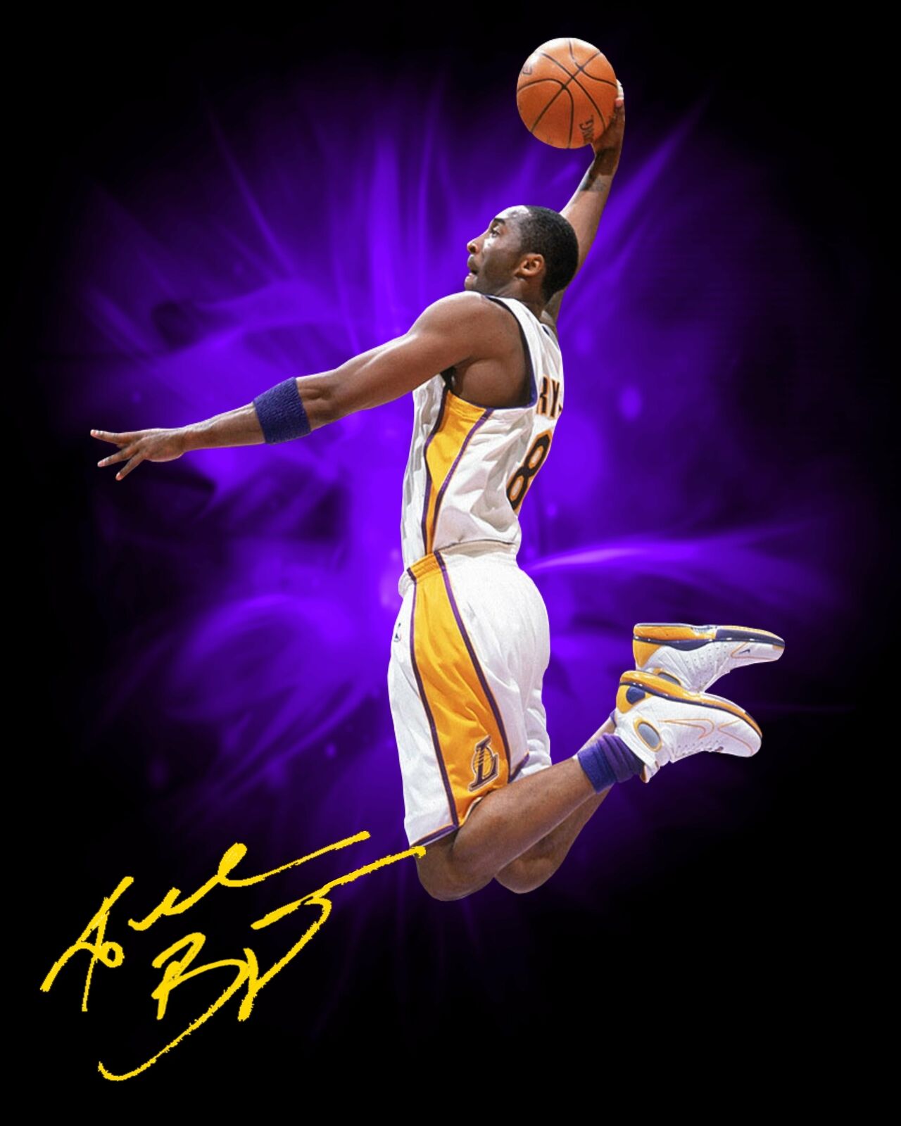 Kobe Bryant Facsimile Signed 8x10 Photo Poster painting Los Angeles Lakers #8