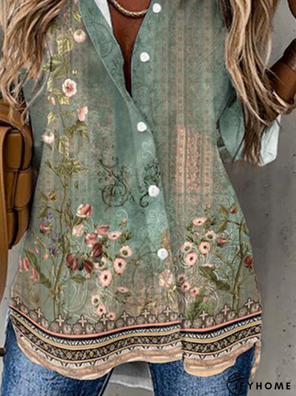 Floral Casual Long Sleeve Tunic Blouse | IFYHOME