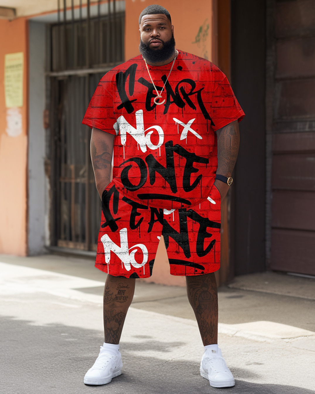 Street Hip Hop Alphabet Print Large Men's Set