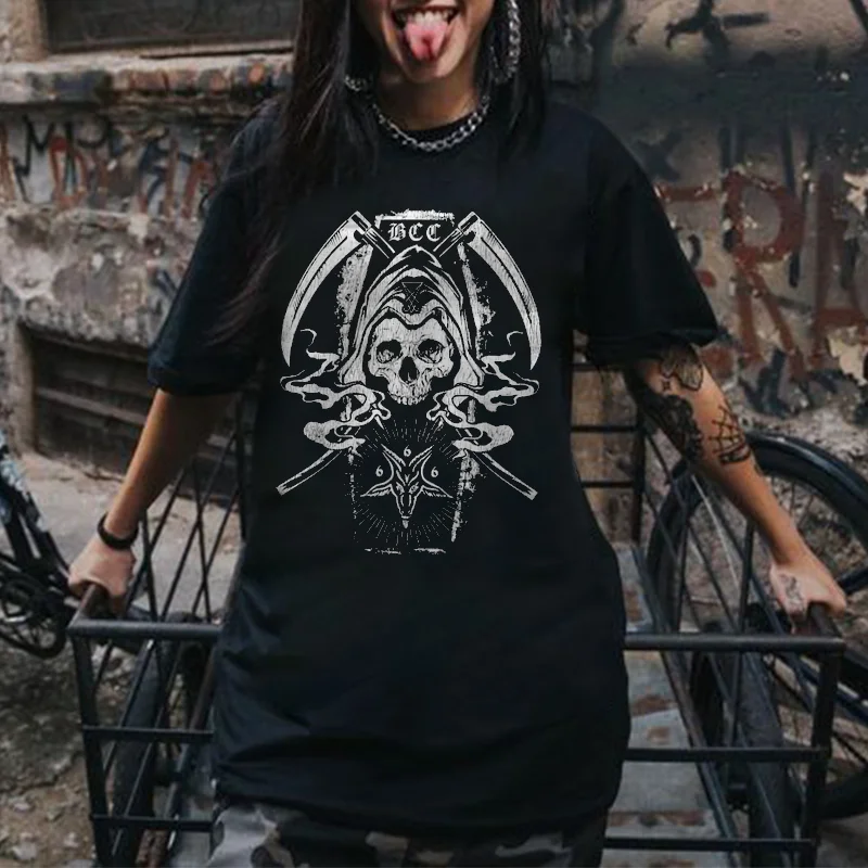 Reaper Casket Printed Women's T-shirt -  