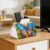 Blue Butterfly DIY PULeather Diamond Painting Tissue Box for Adults Beginners Decorative Diamond Art Paper Storage Holder for Living Room Bedroom Bathroom Table Decor