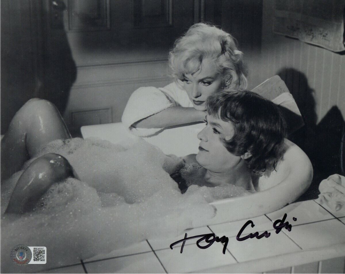 Tony Curtis Signed Autographed 8X10 Photo Poster painting Some Like it Hot Bath BAS BB38596