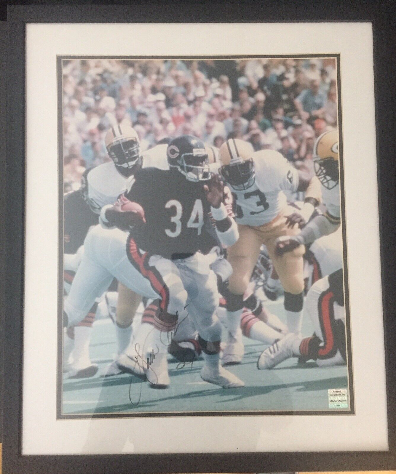 Walter Payton Signed 16x20 Framed Photo Poster painting HOF With Hologram COA