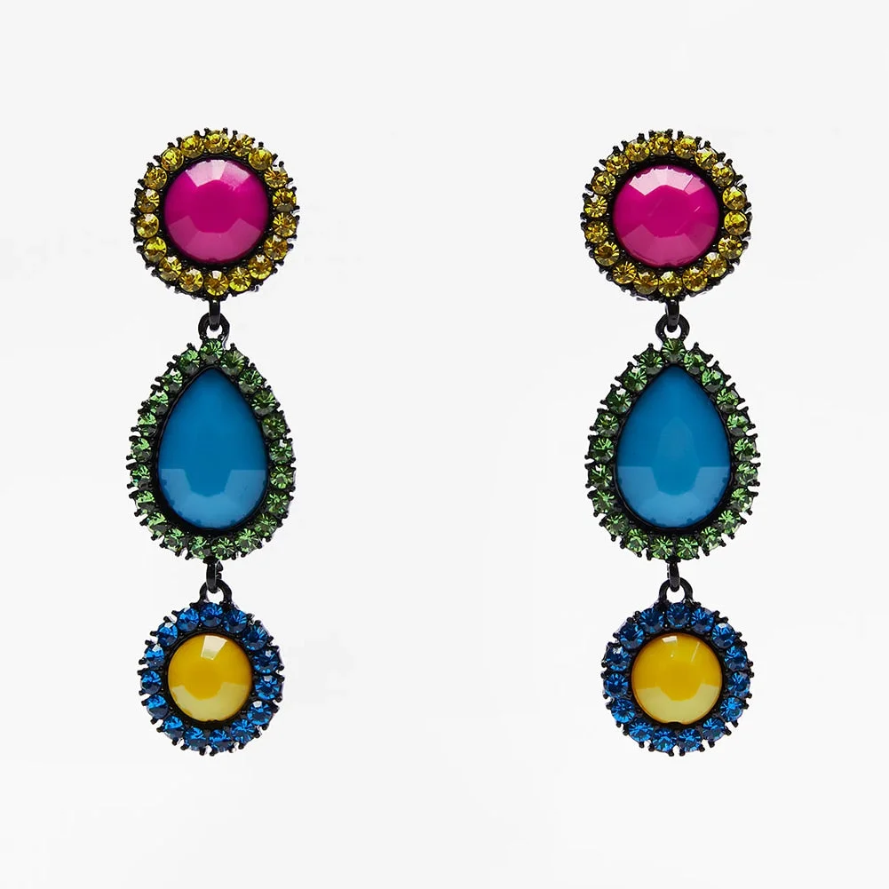 Dvacaman 2020 New Vintage Beaded Feldspar Drop Earrings for Women Boho Handmade Flower Rose Beads Tassel Earrings Dangle Jewelry