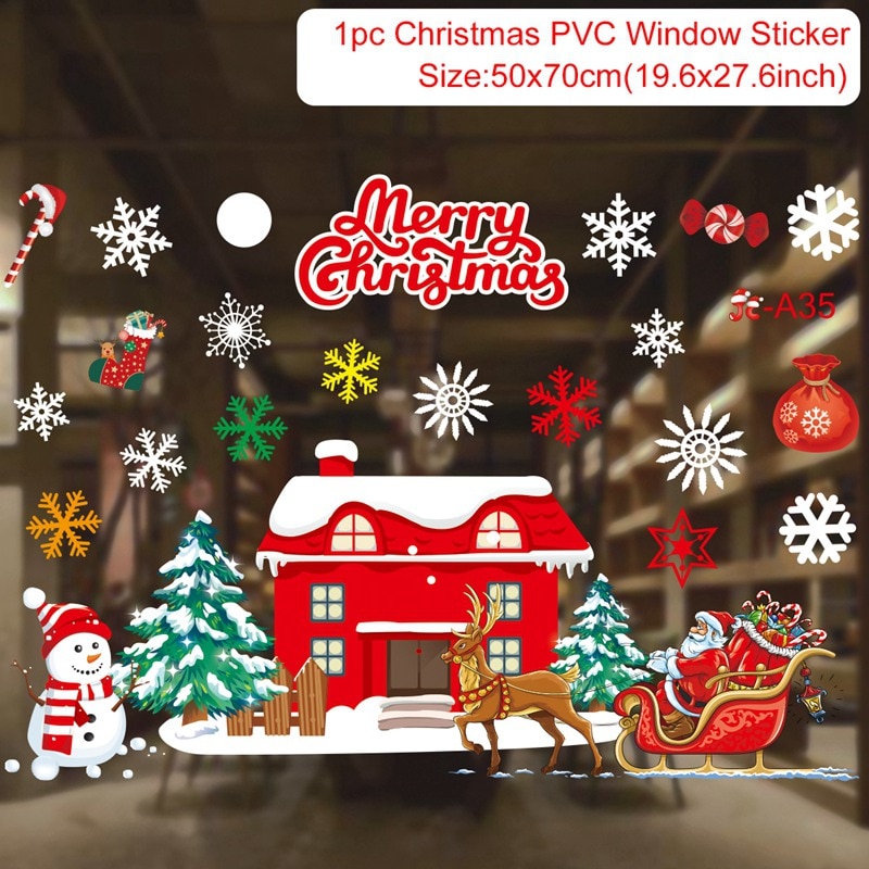 Tegooe Reusable Christmas Window Clings - Waterproof Static Decals for Home Decor