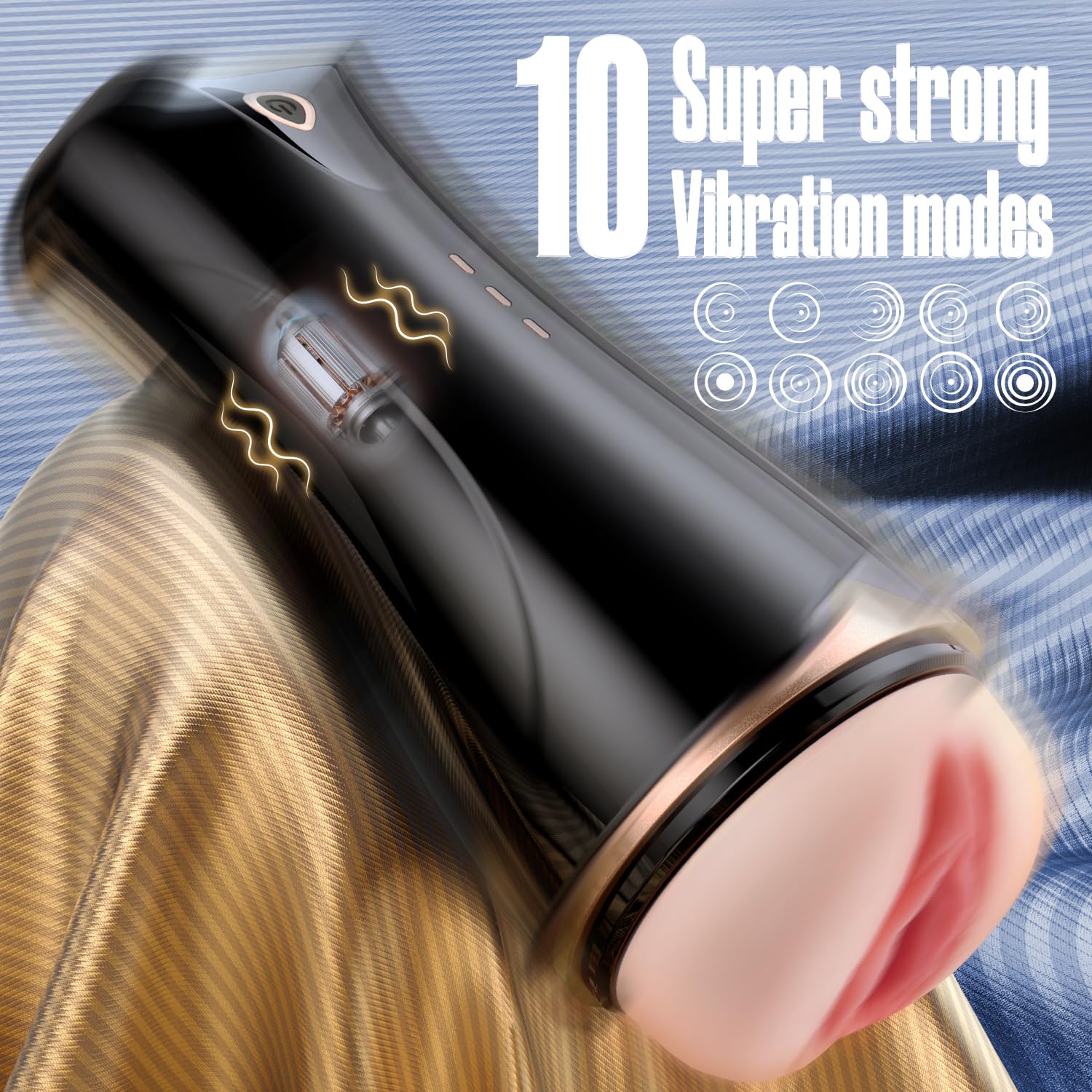 Vibrating Male Masturbator Cup With 10 Vibration Modes 3d Realistic Textured Vagina Pussy Pocket