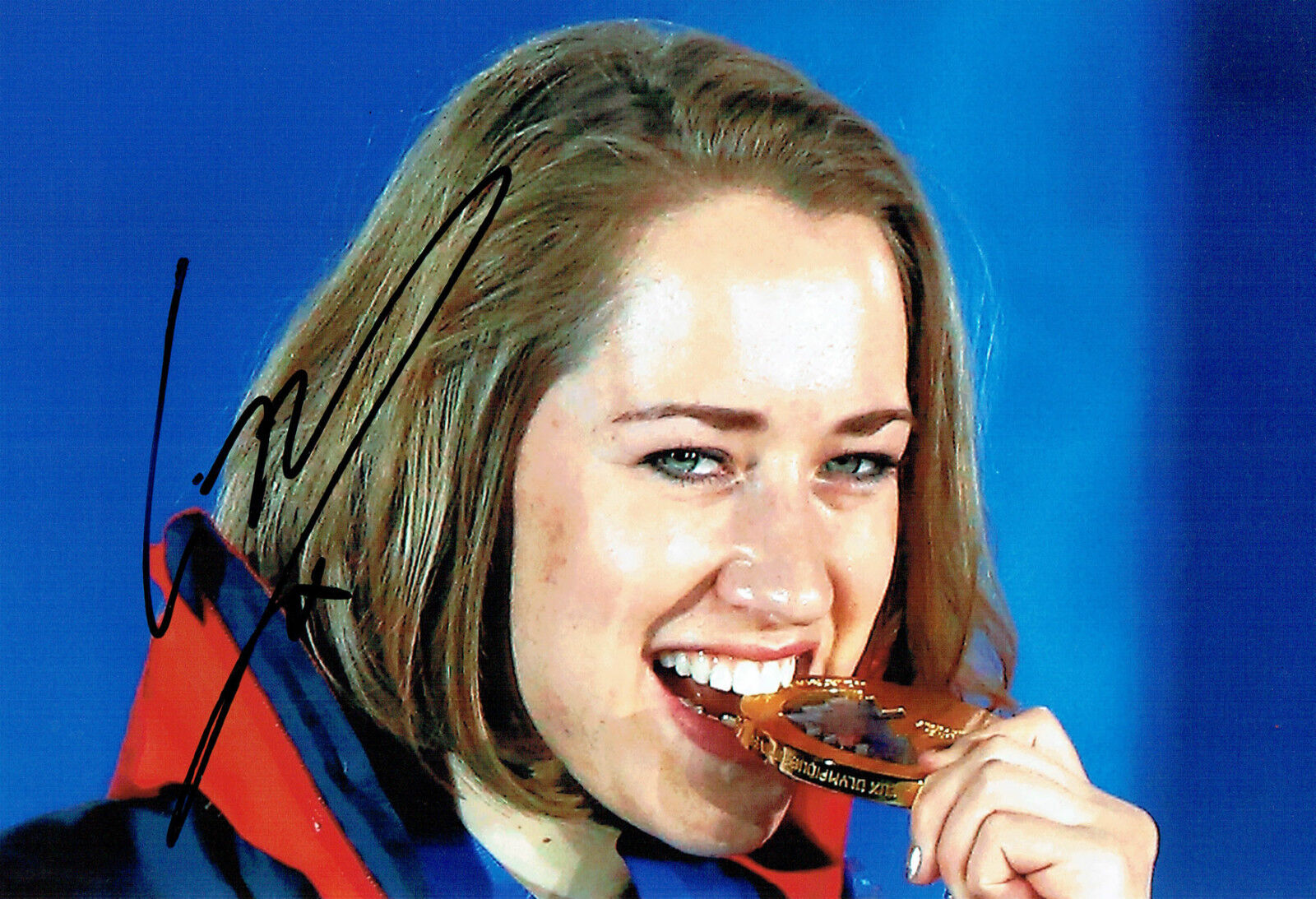 Elizabeth Lizzy YARNOLD Autograph Signed 12x8 Photo Poster painting AFTAL COA British Skeleton