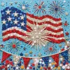 Framed American Flag - DIY Button Art Painting Kit for Creativity DIY Pearl Dot Crafts for Gift Home Wall Decor 30*30CM