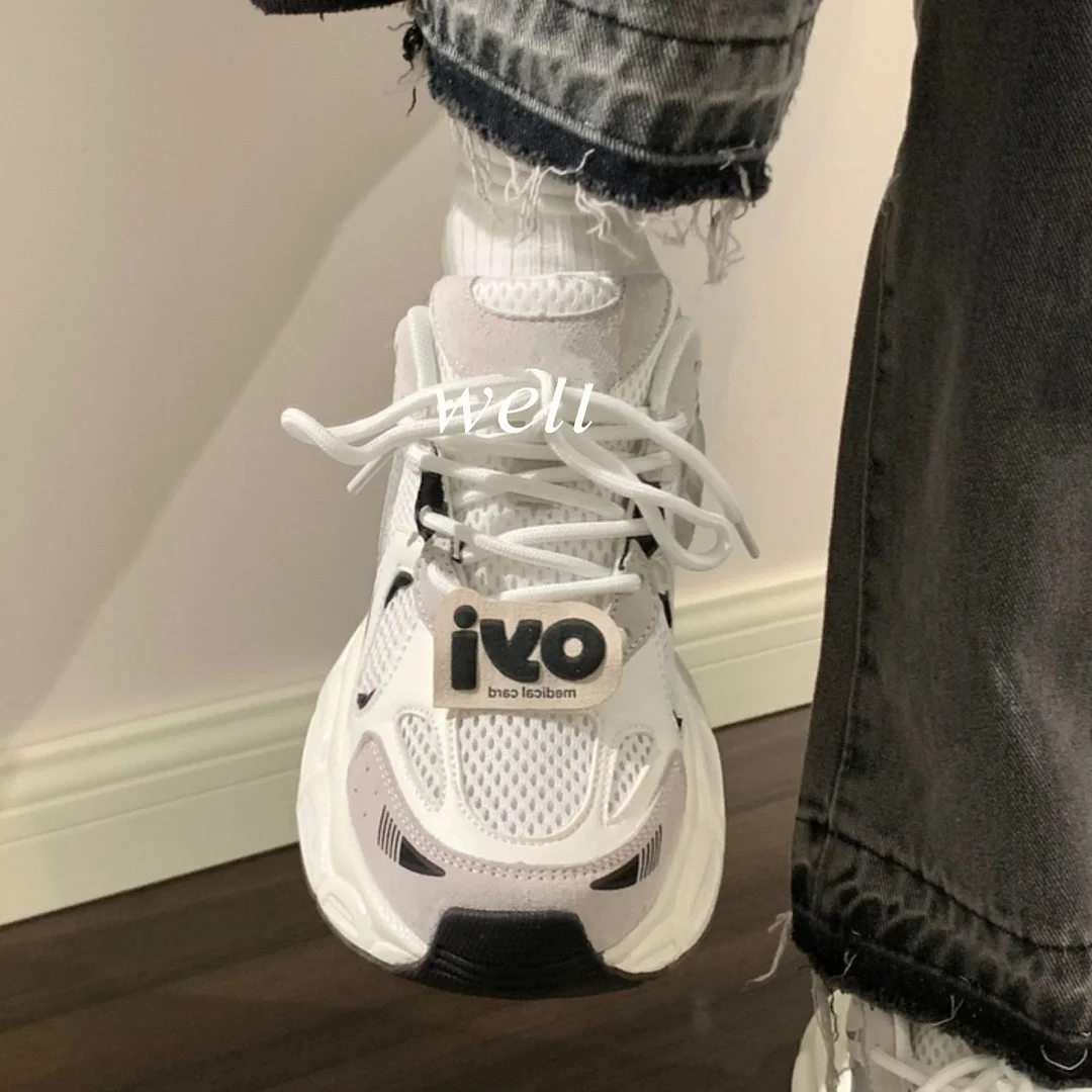 Yyvonne Surface Breathable High-End Old Dad Shoes Women's Casual Shoes Spring And Autumn Women's Shoes Single Shoes High Shoes