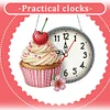 2Pcs Dessert DIY Diamond Painting Ornament with Clock Function Home Decor Art