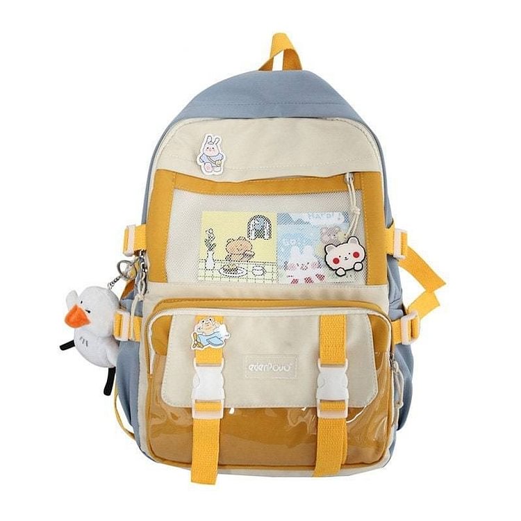 Kawaii Student Backpack with Mesh pocket