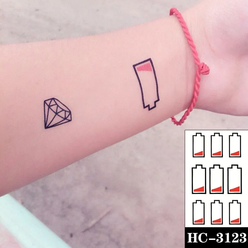 Waterproof Temporary Tattoo Sticker Cartoon Carousel Pattern Heart Moon Body Art Fake Tattoos Flash Tatoos Arm Ear for Men Women