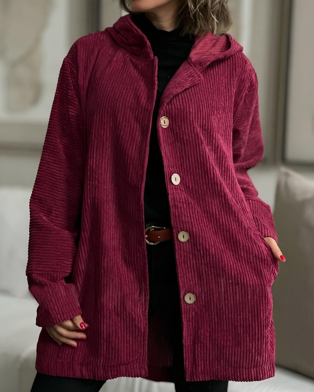 ✨Black Friday Hot Sale 60% Off🎉Corduroy Casual Hooded Jacket