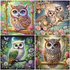 Kits de peinture en diamant partiel en forme de forme en forme sp&eacute;ciale de hibou en forme de 5d pour adultes d&eacute;butants, d&eacute;coration int&eacute;rieure, peintures en diamants, art de pierres pr&eacute;cieuses 11,81 x 11,81 pouces