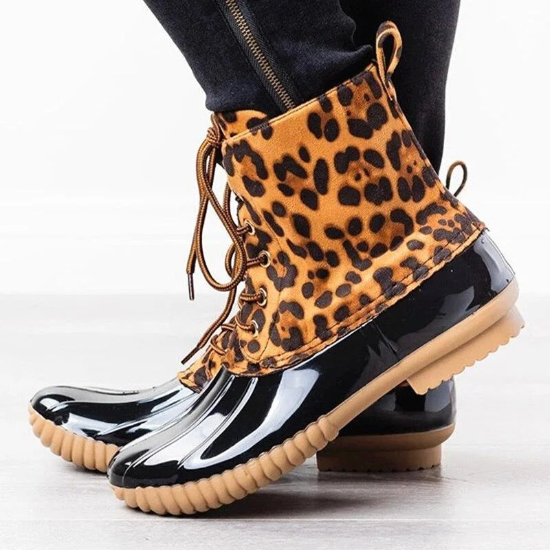 Rainboots For Women Autumn Leopard Waterproof Non-slip Fashion Short Boots Woman 2021 PVC Rubber Shoes Slip On Rain Ankle Boots 1103-1