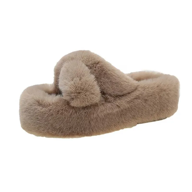 Breakj Breakj Tide Slew Soft 7Cm External Wear Hairy Slippers Women Flat-Bottom One-Word Drag Autumn New Thick