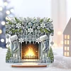 >SALE<Wooden Special Shaped Fireplace White Stockings Diamond Painting Table Ornament