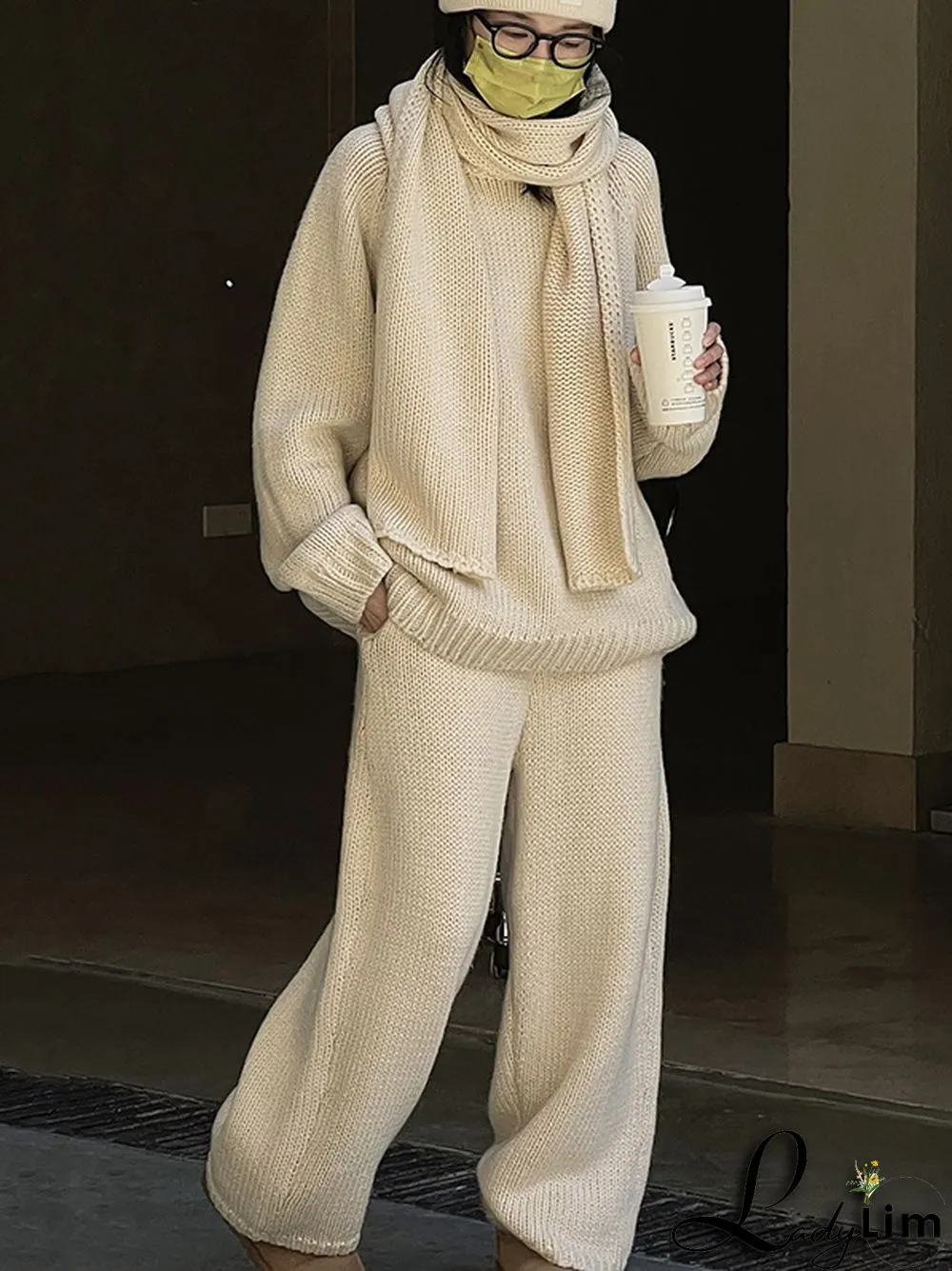 Casual Loose Wide Leg Solid Color Pants