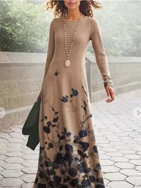 Women Long Sleeve V-neck Graphic Floral Printed Top