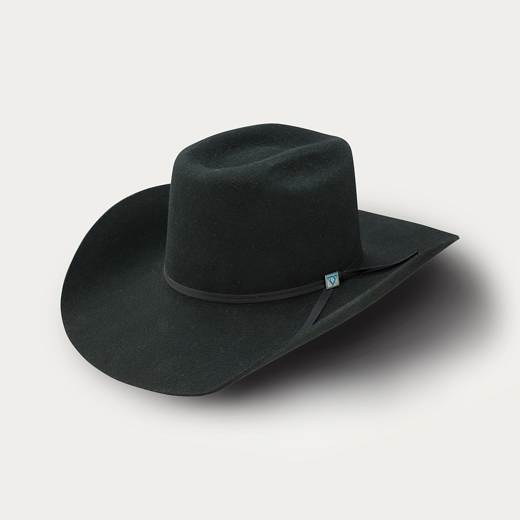 9TH ROUND 100X Premier Cowboy Hat - Black-Made in Texas U.S.A.