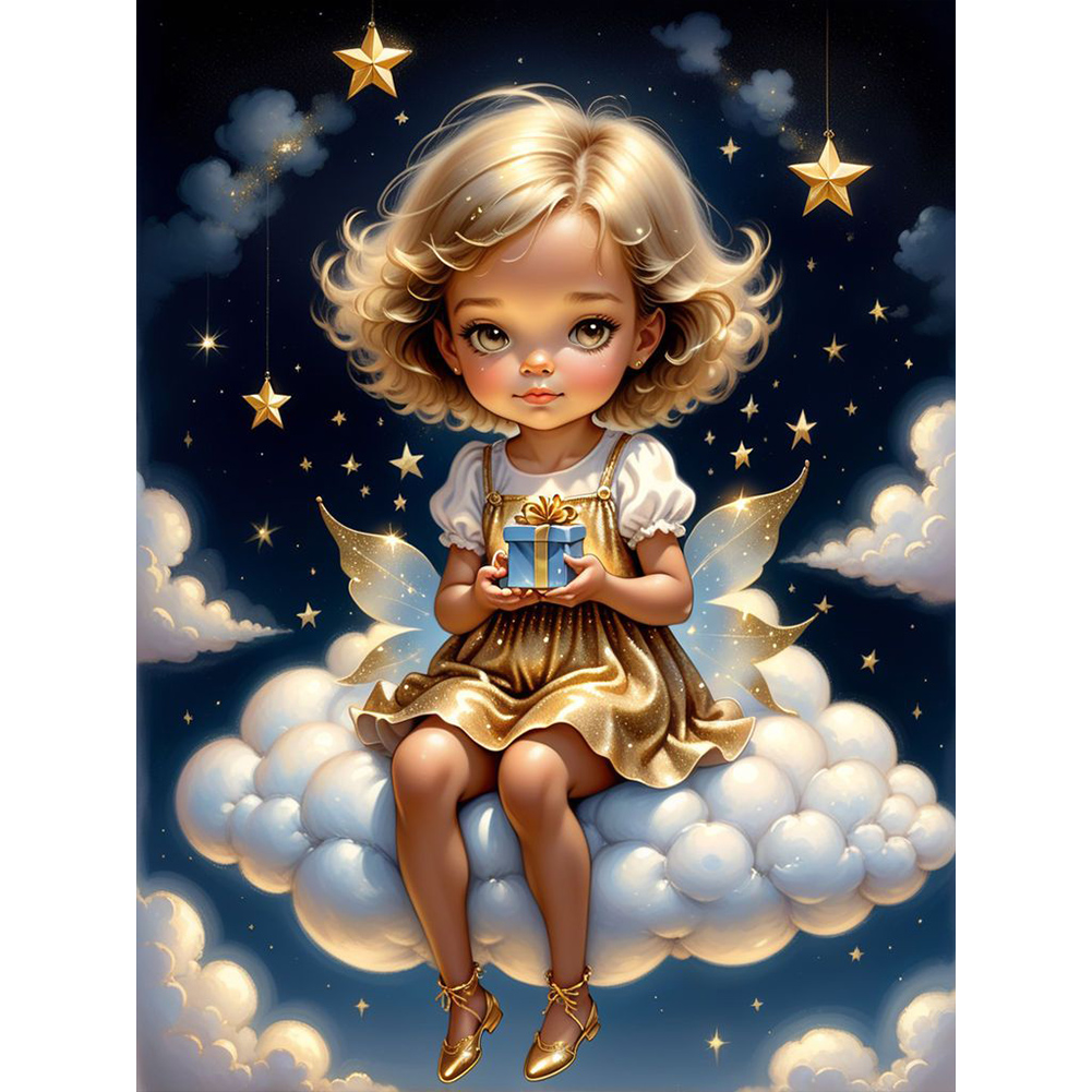 Angel On Clouds 30*40CM (Canvas) Full Round Drill Diamond Painting gbfke