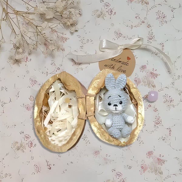 🎁Easter Sale 49% OFF🐰🧸Handmade Crochet Animal in Walnut Shell 