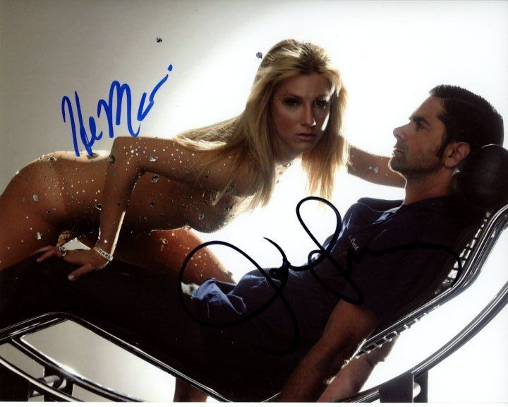 HEATHER MORRIS & JOHN STAMOS signed autographed GLEE BRITTANY & CARL Photo Poster painting