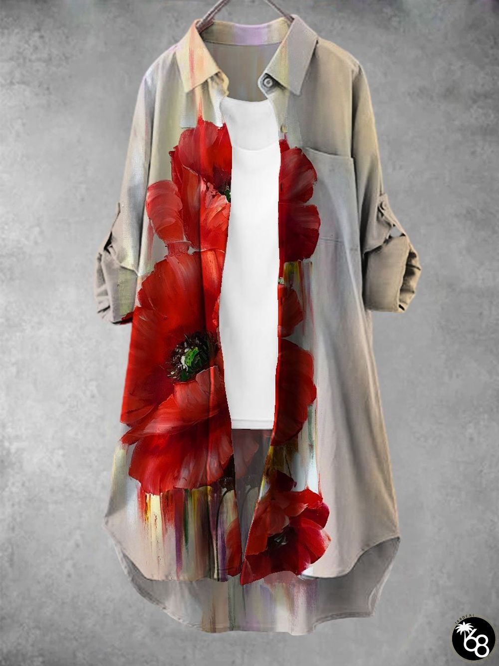 Women's Poppy Flower Art Print Dress | 168DEAL