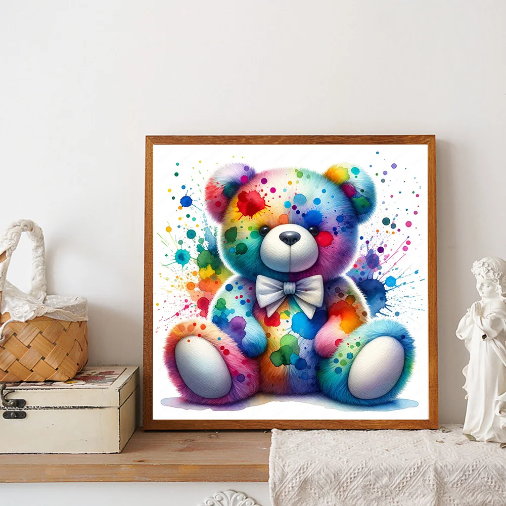Diamond Painting - Full Round Drill - Rainbow Bear(Canvas|30*30cm)