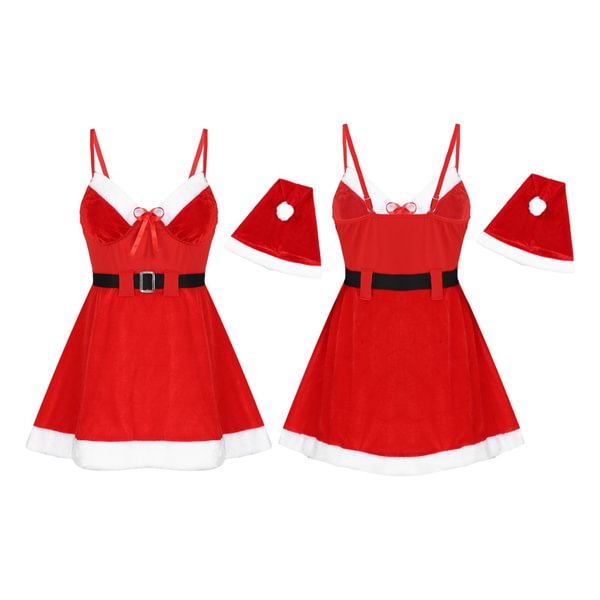 Women's Christmas Santa Claus Costume Dress Up Dance Costumes Xmas Cosplay Party Outfits - Shop Trendy Women's Fashion | TeeYours