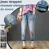 Gioiacombo&trade; Jeans a vita alta ricamati vintage da donna