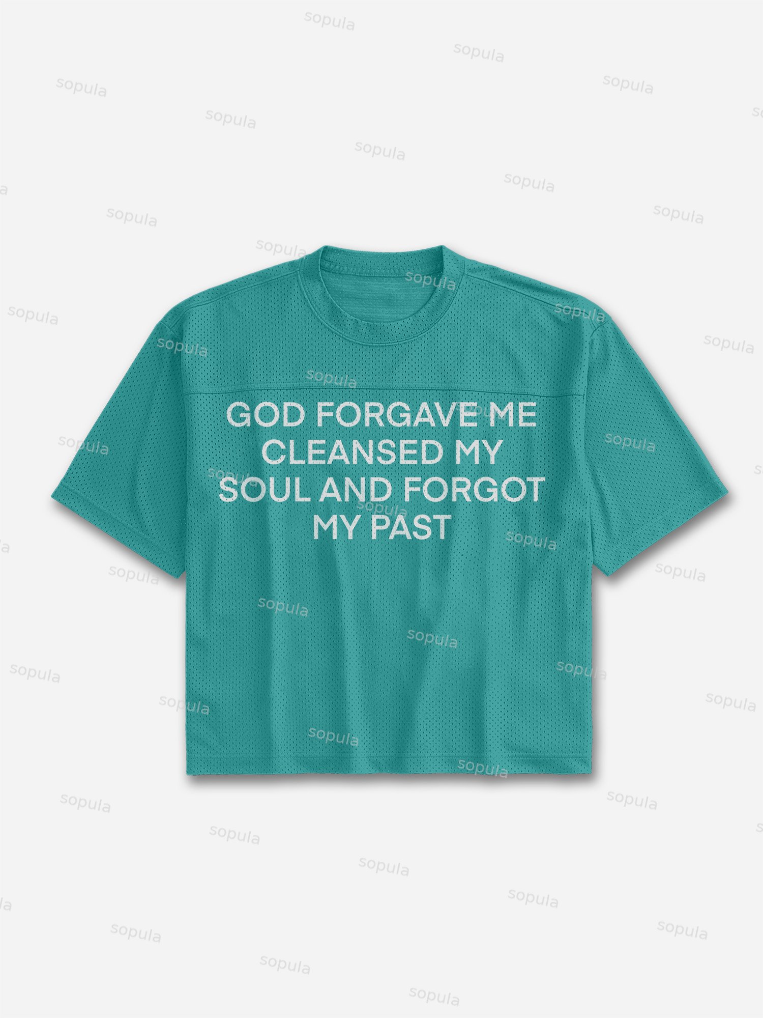 God Forgave Me Blokecore Mesh Football Jersey T-shirt - SOPULA