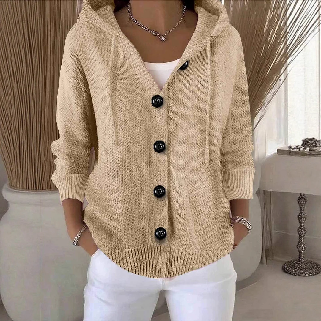 Athvotar Athvotar Sheintemu Spring/Autumn Hooded Long-Sleeved Button Sweater Cardigan