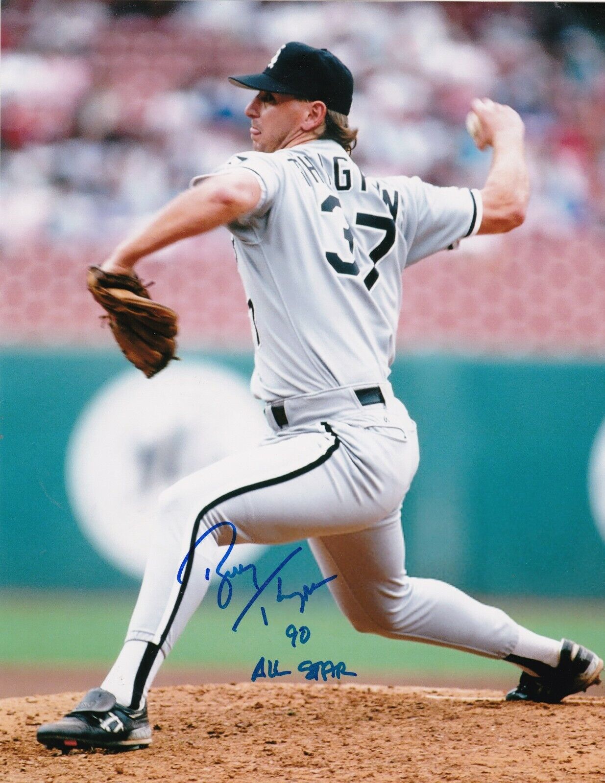 BOBBY THIGPEN CHICAGO WHITE SOX 1990 ALL STAR ACTION SIGNED 8x10