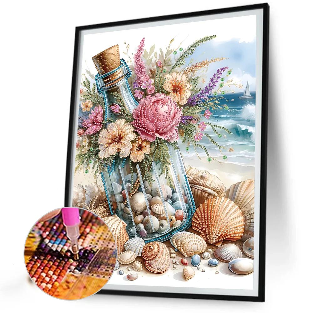 Diamond Painting - Partial Special Shaped Drill - Seashell(Canvas|30*40cm)