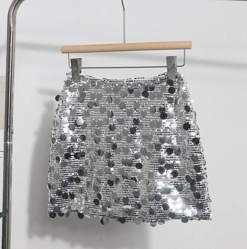Nigikala Nigikala Shooting Heavy Industry Glitter Bling Bling Dress Babes Night Shop High-Waisted Ass A Short Skirt 1029