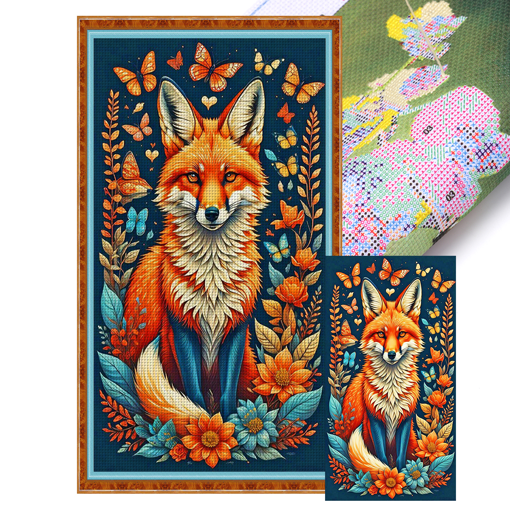 Fox Full 14CT Pre-stamped Canvas(40*70cm) Cross Stitch