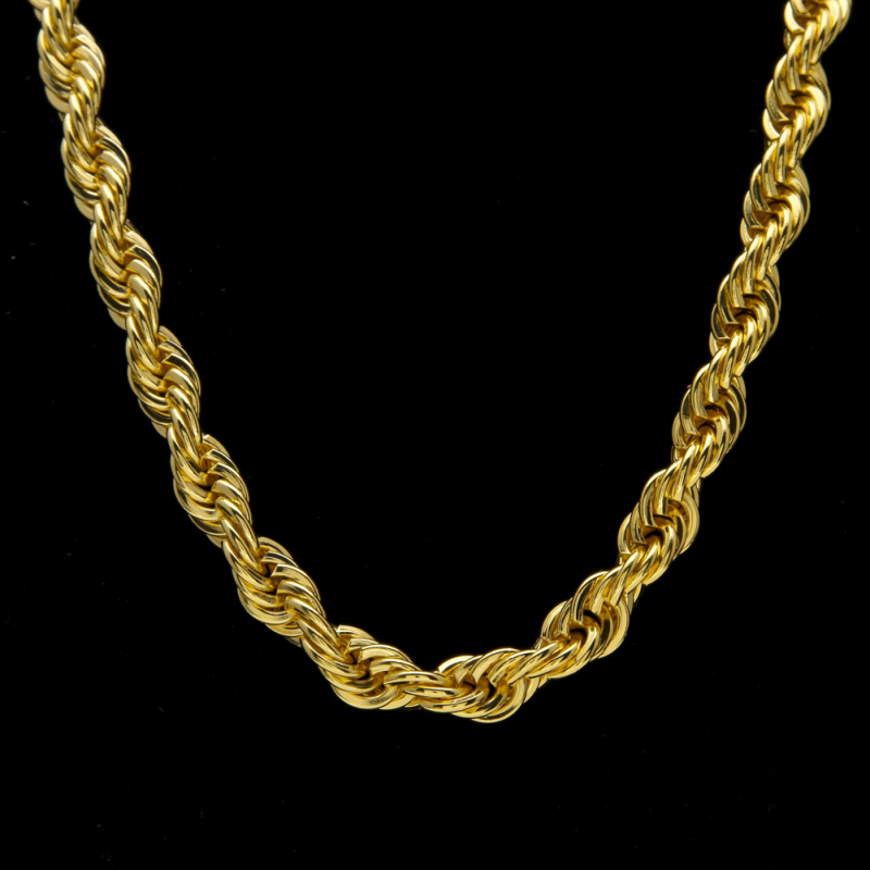10MM Hip Hop Rope Chain Gold Silver Color Men Necklace Jewelry-VESSFUL
