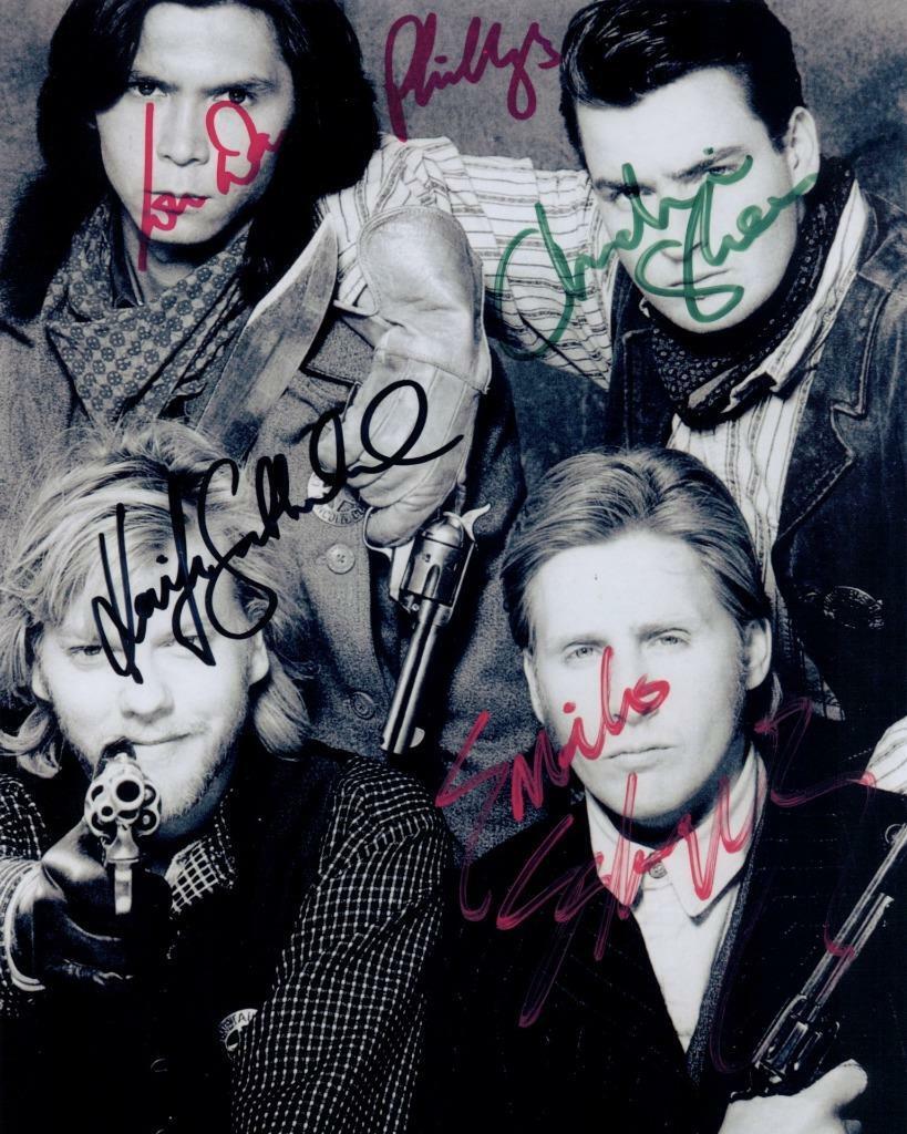 Young Guns X4 Estevez,Sutherland,Phillips,Sheen SIGNED 10 X 8 REPRO Photo Poster painting PRINT