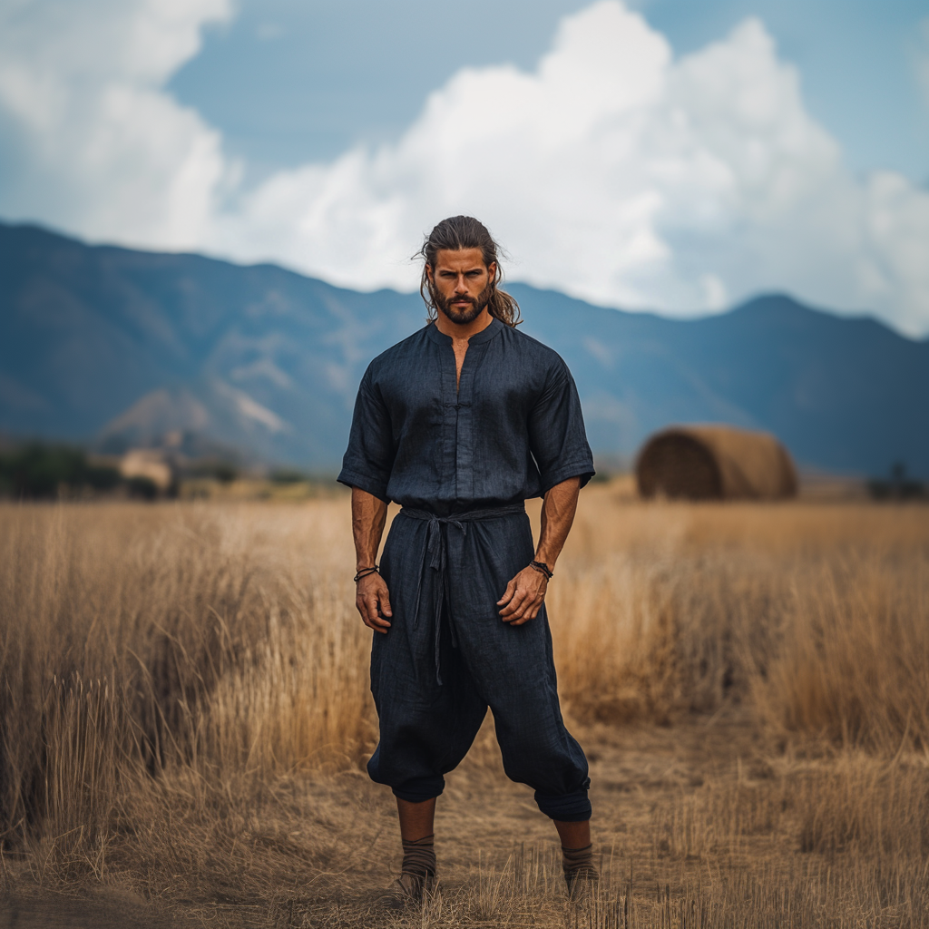 Blue Linen Coverall-inspireuse