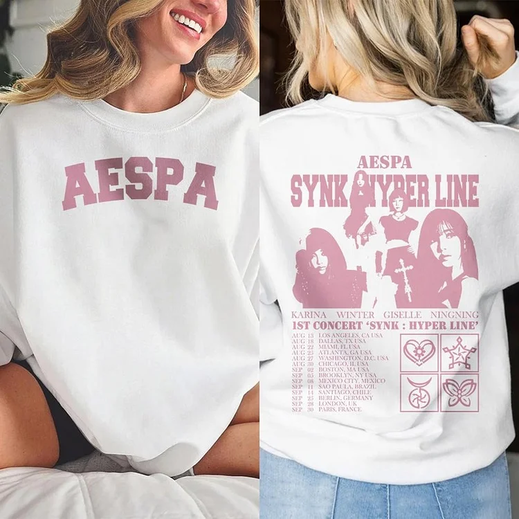 aespa 2023 'SYNK : HYPER LINE' LIVE TOUR Vintage T-shirt