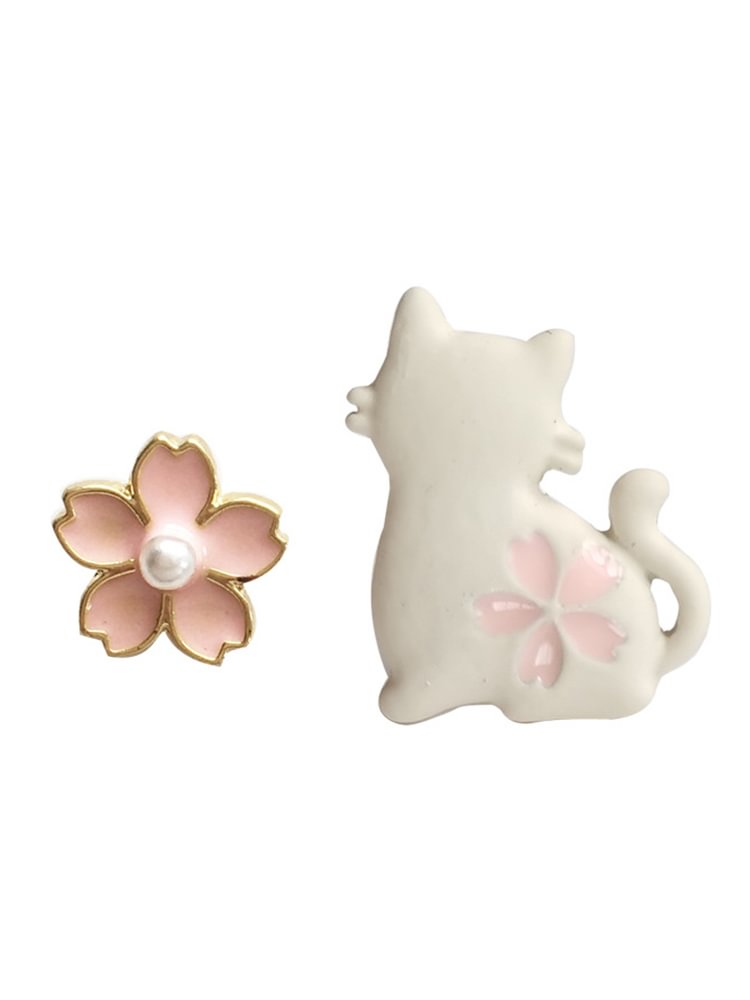 Cute Cat And Flower Series Earrings