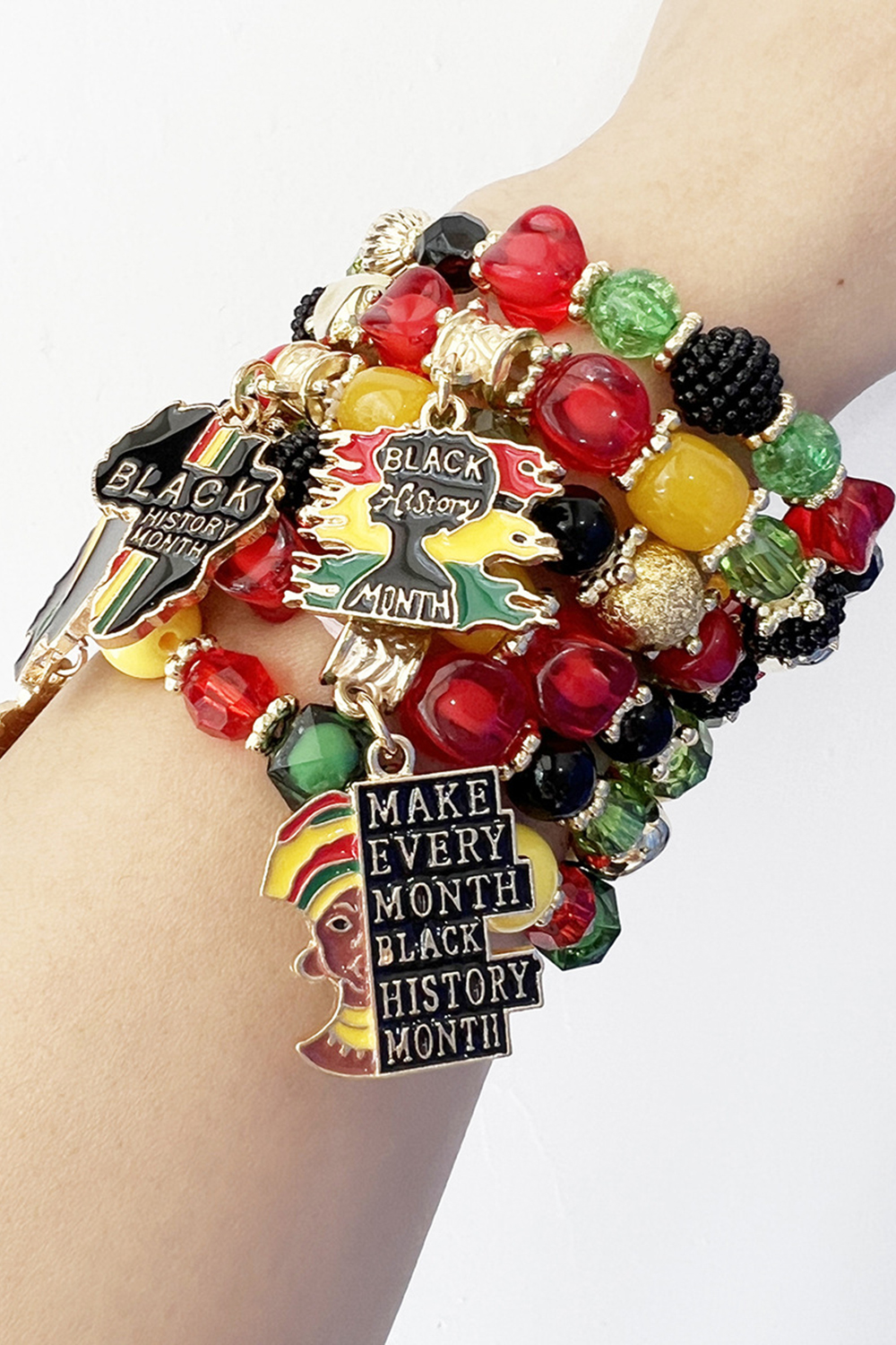 Handmade Beaded Multicolor Elastic Bracelets