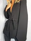 Solid Color Belt Blazer