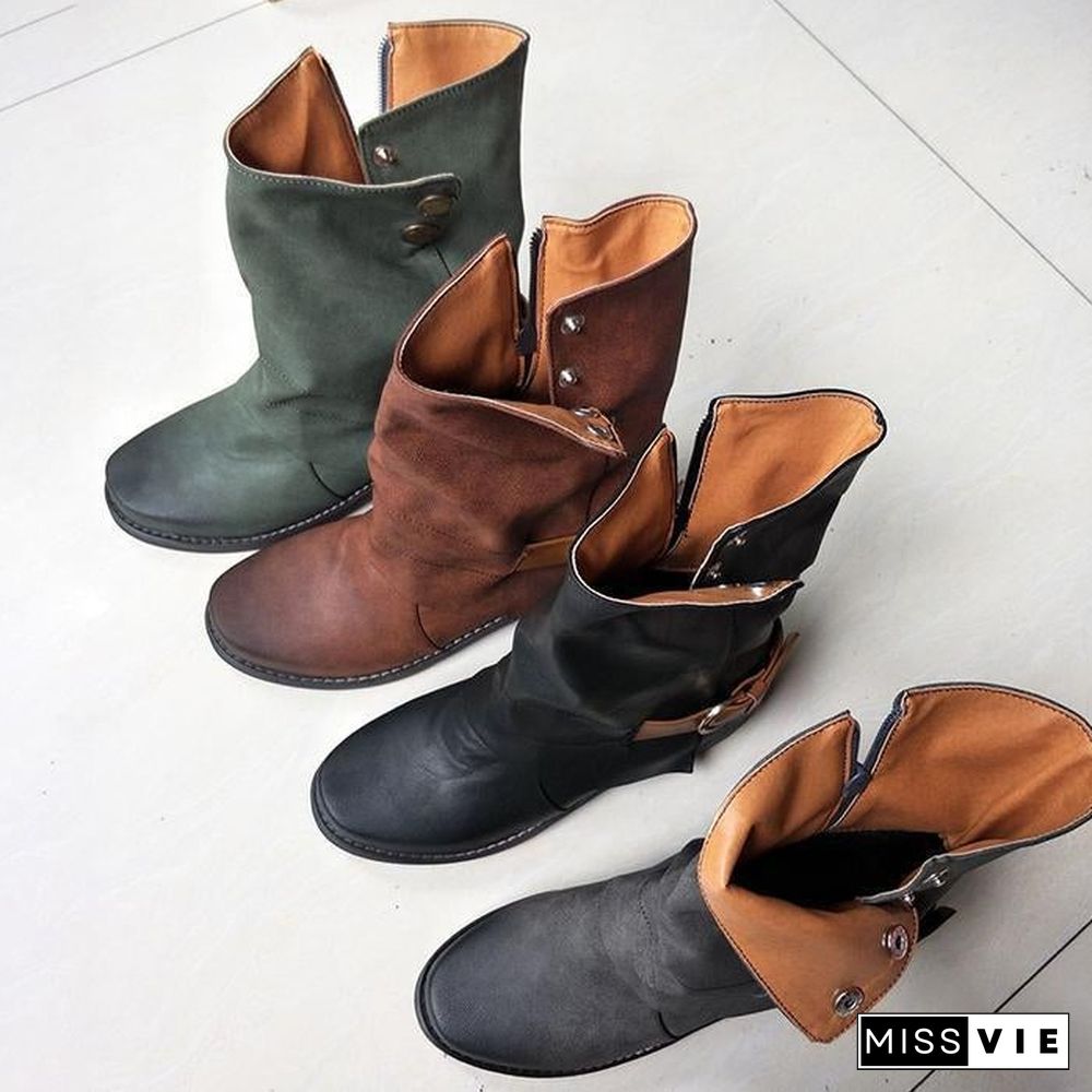 Casual Classic Comfy Zipper Booties