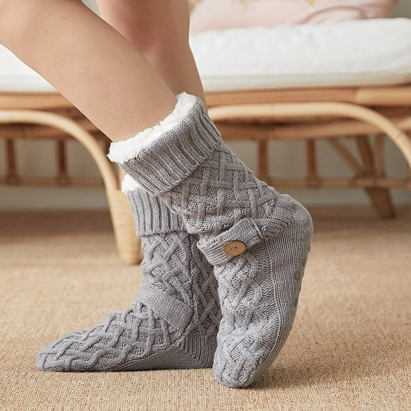 Slippers Women Indoor Sock with Fur Warm Plush Slippers Comfy Bedroom Slippers Non-slip Soft Home Shoes for Woman 2020